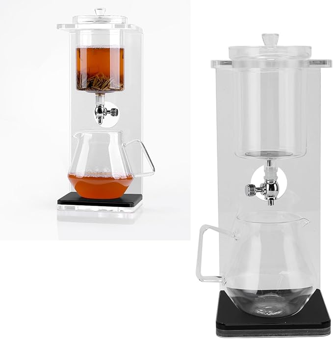 Cold Brew Dripper Portable Glass Green Tea Drip Tower Cold Drip Coffee Maker Teapot Water Separation Enchanti Infuser Pot for Home Office