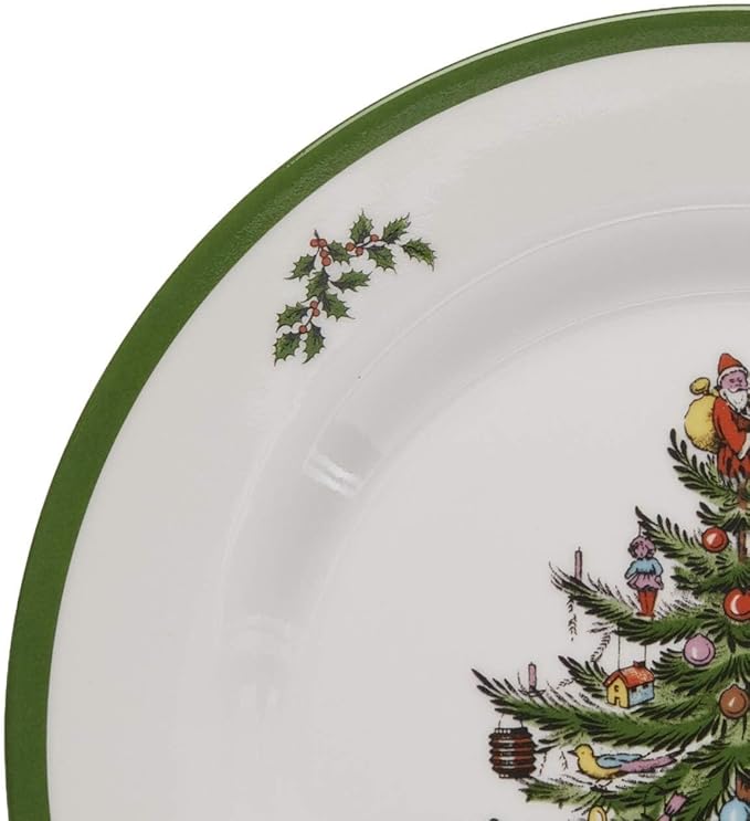 Spode Christmas Tree 12-Piece Melamine Dinnerware Set - Seasonal Dinnerware for Holiday Gatherings Service for 4 Dishwasher Safe with Festive Christmas Tree Motif Shatterproof &amp Durable Dishes