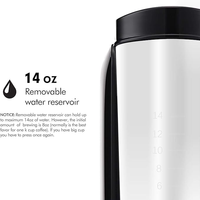 Single Serve Coffee Maker Coffee Machine for Most Single K-Cup Pods and Ground Coffee Included Reusable Coffee Filter. Removable Water Tank Rapid Brew Technology 1000 Watts (Black)
