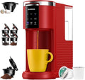 SHARDOR 3 in 1 K Cup Coffee Maker Single Serve Coffee Maker for K Cup Pods &amp Ground Coffee &amp Teas 6 to 14oz Brew Sizes 40oz Detachable Water Reservoir Compact Design Red