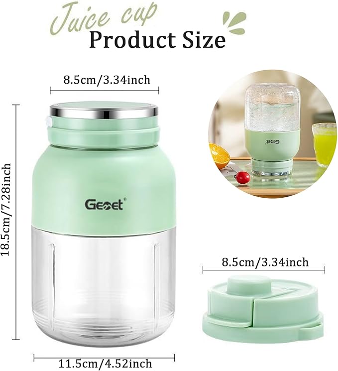 Portable Electric Citrus Juicer &amp Smoothie Blender28 Oz On-the-Go Fresh Juice Makerwith Straw &amp 2 Lids Mini Blender for Fruit Lime Squeezer