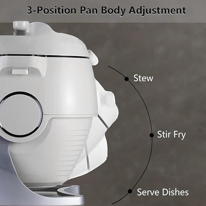 Fried Rice Machine Auto Cooking Wok with 6L Capacity 360° Rotatable Drum Type Fried Rice Machine for Stir-Frying Steaming Cooking