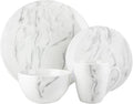American Atelier Matisse Gray Smoke 16 Piece Round Dinnerware Set 10.5x10.5