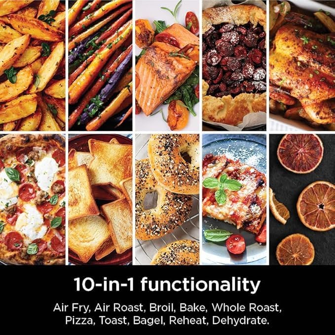 Ninja Prestige Smart XL with Pro Cook System 10-in-1 Air Fry Digital Countertop Convection Toaster Oven with Air Fry Broil &amp Bake Pro Cook Thermometer 1800 Watts Stainless Steel DT551 (Renewe