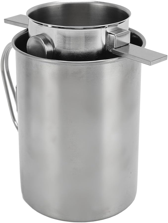 Stainless Steel Pour Over Coffee Maker Set Portable Camping Coffee Maker Paperless Filter with Foldable Design Includes Coffee Cup Lid Filter and Powder Jar for Travel Office