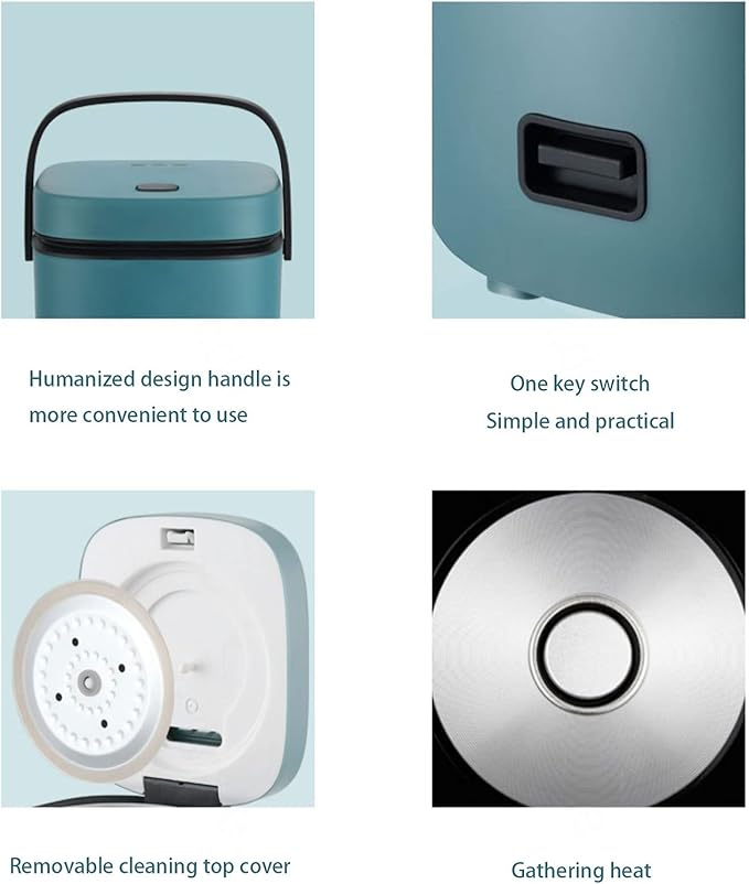 Rice Cooker 2 Person Multi Cooker With Non-Stick Inner Pot With Indicator Lights For 1-2 People