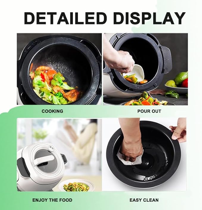 Automatic Cooking Machine 6l Multifunctional Cooking Machine Rice Cooker with 360° Rotating &amp 3 Speed Adjustable for Stir Frying Stewing Cooking