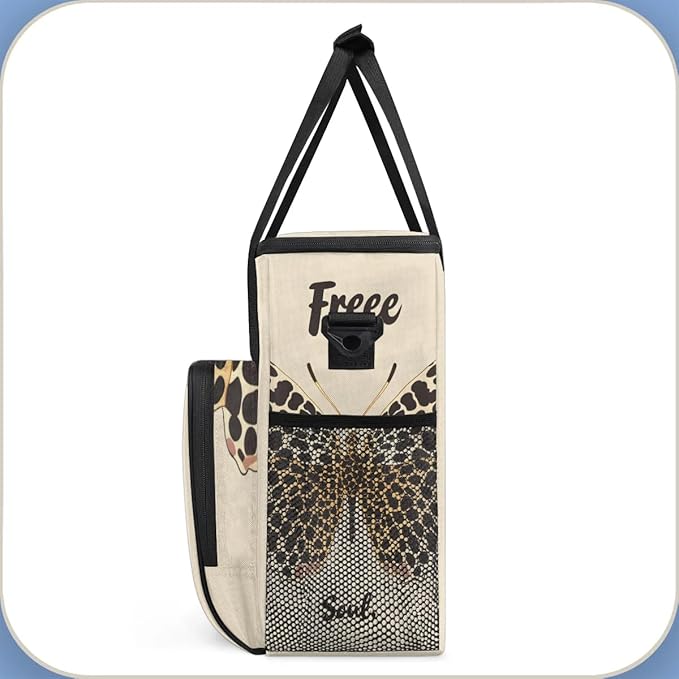 Coffee Maker Carrying Bag Leopard Butterfly Single Cup Coffee Maker Travel Bag Compatible with Keurig K-Mini or K-Mini Plus Portable Storage Bag with Shoulder StrapAZ-202