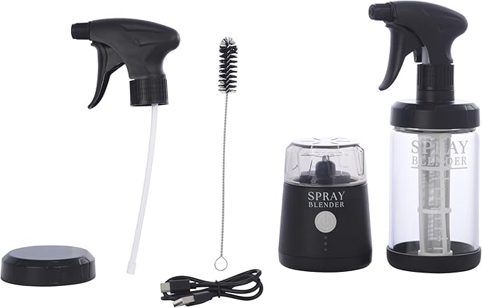 Create Plant-Based Sprays in Minutes with Powerful Electric Blender &amp Glass Spray Bottle Perfect for BBQ Grilling &amp BPA-Free Food-Grade
