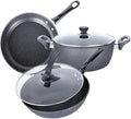 Kitchen Cookware Sets 3pcs Cookware Set Soup Pot Wok with Lid Frying Pan Medical Stone Wrought Iron Non-Stick Cooking Pot Set Kitchen Cooking Set Cooking Pots(