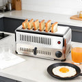 Professional-Grade 6-Slice Stainless Steel Toaster Commercial-Grade Extra-Wide Slot with Crumb Tray Even Heating to Ensure Even Cooking. Suitable for Home Kitchens Restaurants and Bakeries.