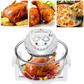 12L Convection Roaster Air Fryer Oven Turbo Electric Cooker Recipe 360° HeatingInfrared Convection Halogen Oven Countertop Cooking Stainless Steel Prepare Quick Healthy Meals White
