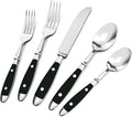 Retro 20-Piece Silverware Set Stainless Steel Cutlery Set Vintage Flatware Set with Black Bakelite Handle Dishwasher Safe| Service for 4