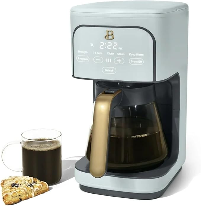 12-Cup Programmable Coffee Maker with 24h Timer &amp Brew Strength Settings Drip Brewer for Rich Flavor (Hydrangea)