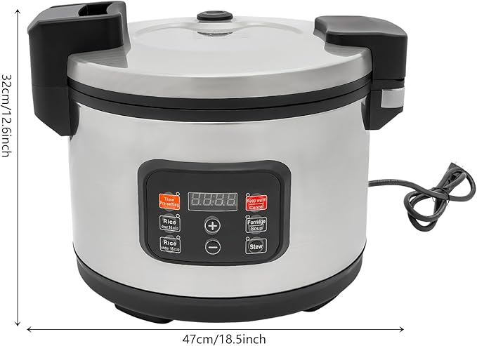 Rice Cooker 1850W Electric Rice Cooker 13L/13.74Qt Multi-Cooker with Rice Spatula &amp Measuring Cup Commercial Mini Rice Cooker for 10-20 People Non-Stick Inner Pot &amp Keep Warm 70 ℃/ 158 ℉