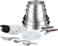 Tefal Ingenio Preference ON 15 piece Non-Stick Pan Set 22&amp26cm Frying Pans 16&amp18&amp20cm Saucepans 24cm Sautepan Stainless Steel Universal Lid 16&amp18&amp20cm Hermetic LidsUtensils