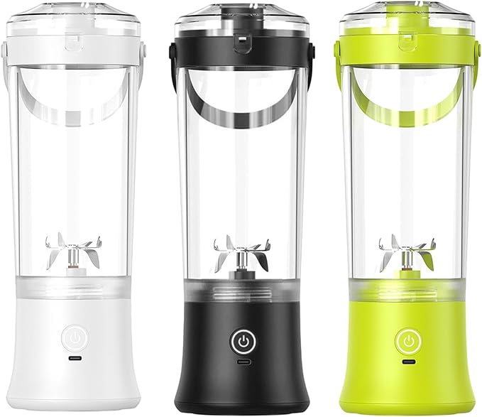 Portable Blenders18oz Rechargeable Small Smoothie Blender With 6 Stainless Steel 250W Powerful Motor&amp4000mAh BatteryFast Cutting For Juices ShakesTravelKitchen500ML