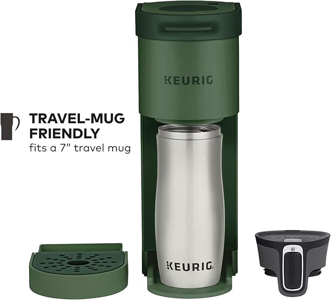 Keurig K-Mini Single Serve K-Cup Pod Coffee Maker 6 to 12oz Brew size with Cord Storage Perfect for Small Spaces Evergreen
