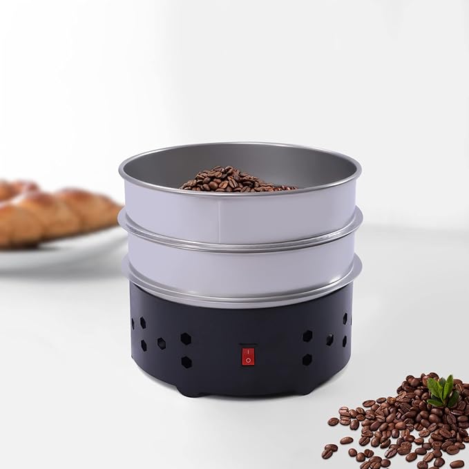 1.3lb Double Coffee Bean Cooler Electric Coffee Beans Cooling Machine for Home Coffee Roasting Cooling Rich Flavour Not Coffee Roaster (Black)