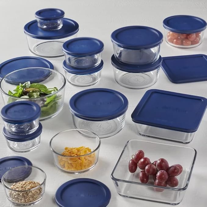Kitchen Organizer Clear Glass Storage 30 Piece Set Lids Food Storage Containers Kitchen Organizer