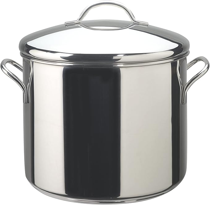 Farberware 50008 Classic Stainless Steel Stock Pot/Stockpot with Lid - 12 Quart Silver