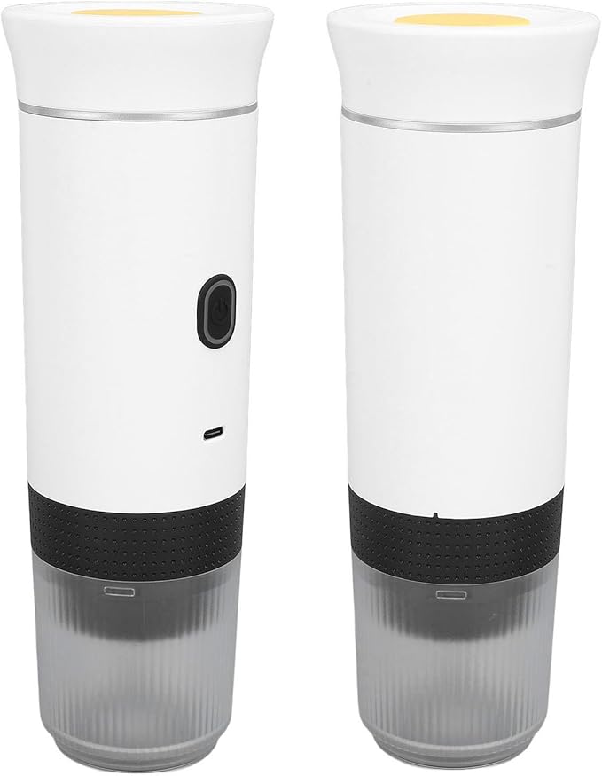 Portable Coffee Maker Rechargeable Electric Handheld Car Coffee Machine for Travel Office Home One Operation 2500mAh Battery 698g Lightweight (White)