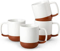 MALACASA Ceramic Coffee Mugs Set of 4 11oz Coffee Cups Modern Farmhouse Mugs for Coffee Latte Tea Hot Chocolate Cappuccino Milk Microwave &amp Dishwasher Safe Khaki White Series TARA