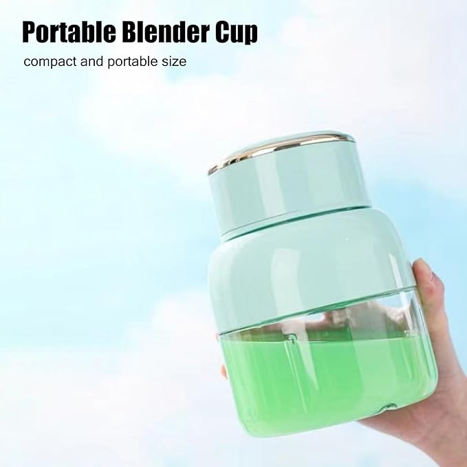 Portable Blender Cup USB Rechargeable 800ml Juice Blenders With 6 Blades Mini Blender Fresh Juicer Cup for Shakes and Smoothies Sports Travel Gym Office(Green)