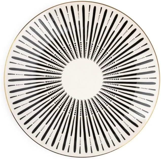 12 Piece Stoneware Dinnerware Set Service for 4 Family Dinner Party Plates and Bowls