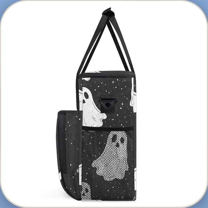 Oil Painting Spooky Ghosts Coffee Maker Carrying Bag Travel Storage Bag Compatible with K-Mini or K-Mini Plus Single Serve Coffee Brewer Carrying Case with Multiple Pockets &amp Shoulder Strap