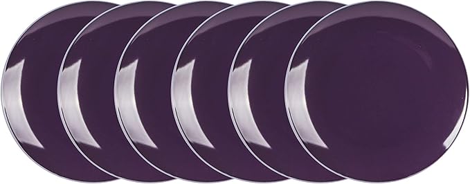 Stoneware Coupe Shape Dinner Plate - 10.5 inch - Set of 6 Violet