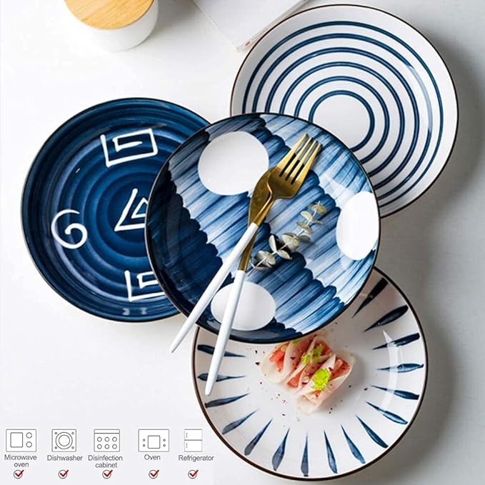 48-Piece Porcelain Dinnerware Sets Service for 8 Combi-Set Tableware Set of Bowls/Dessert Plates/Soup Plates Home Family Party