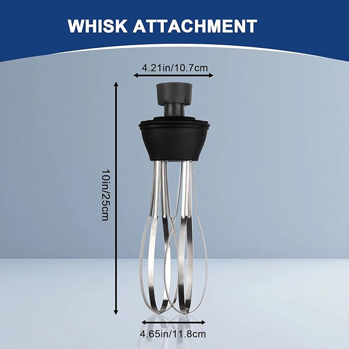 VONCI 10inch Detachable Whisk Attachment. 350W 500W &amp 750W Commercial Immersion Blender Compatible.