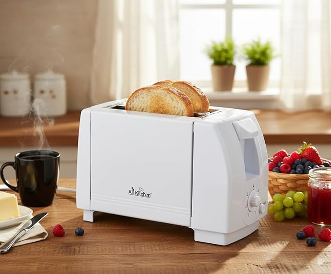 J&ampV TEXTILES Cool Touch Toaster with 6 Temperature Settings &amp Extra Wide 1.25 Slots for Bagels Waffles Specialty Breads Puff Pastry Snacks ETL Certified 2 Slices (White)