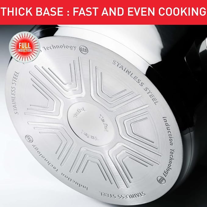 Tefal Comfort Max Stainless Steel Cookware Set 5 Pieces - Silver