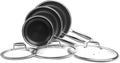 Nonstick Frying Pan Set 8 10 and 12-inch Frying Pans 6-Piece Hybrid Non stick 18/10 Stainless Steel Pans with Lid Induction Compatible Dishwasher &ampOven Safe PFOA Free