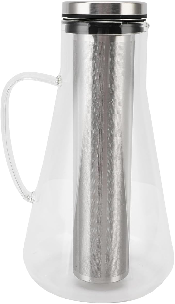 Cold Brew Coffee Maker 1600ML Stainless Steel Filter Temperature Proof Iced Coffee Brewer with Ergonomic Handle for Home Office