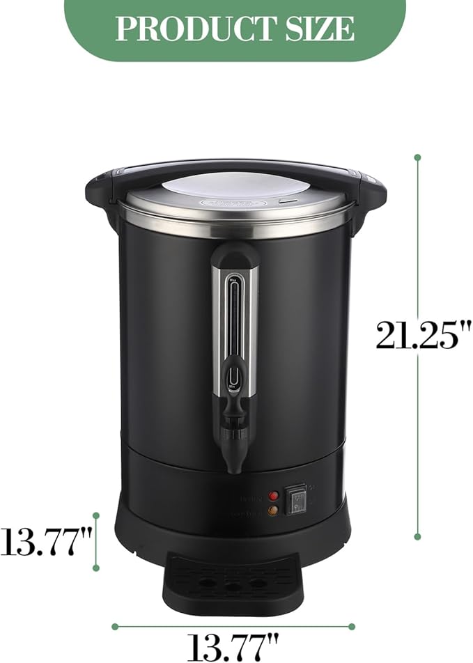 80 Cups Coffee Urn&ampHot Beverage Dispenser 12L/3.2 Gal Double Wall Commerical Coffee Maker Large Capacity Hot Coffee Dispenser for Buffet Catering Wedding Gathering Stainless Steel Hot Water Urn