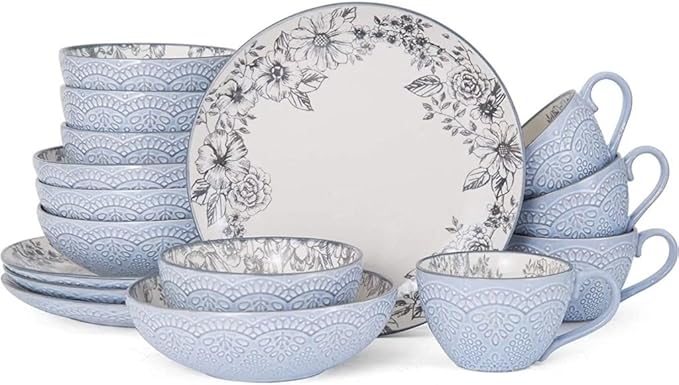 Plates Dinner Sets 16-Piece Dinnerware Set Kitchen Dinner Set Food Plate Stoneware Dish Ceramic Dishes