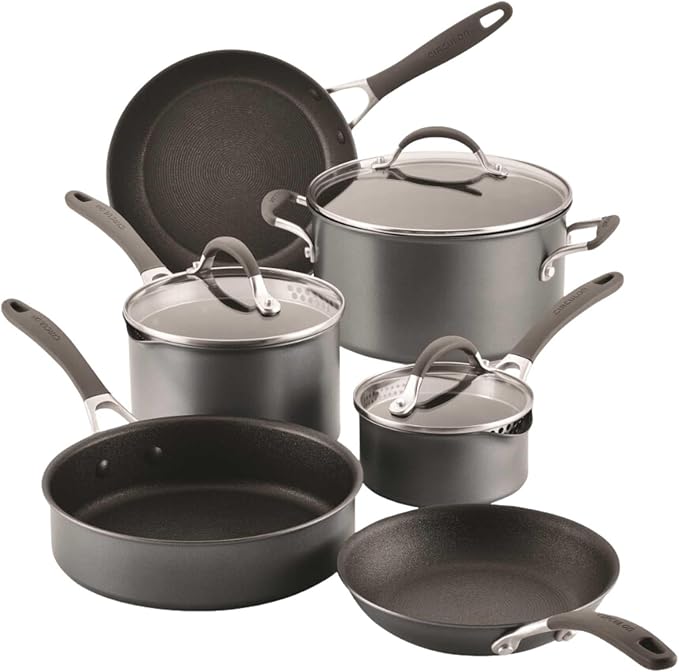 Circulon A1 Series with ScratchDefense Technology Nonstick Induction Cookware/Pots and Pans Set 9 Piece Graphite