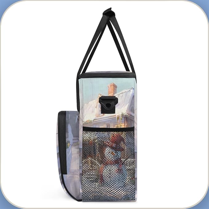 Xmas Snowman Coffee Maker Carrying Bag Retro Snowman Travel Storage Bag Compatible with K-Mini or K-Mini Plus Single Serve Coffee Brewer Carrying Case with Multiple Pockets &amp Shoulder Strap