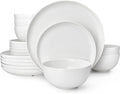 Sweese Porcelain Dinnerware Set of 6 Lightweight Round Plates and Bowls Set - Dishwasher Microwave Oven Safe Scratch Resistant Dinner Sets Kitchen Dishes Set - White