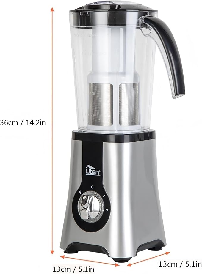 Uten 5-in-1 Smoothie Blender 42 oz/1.25L Multi-Functional Mixer Smoothie Maker Juicer Grinder with 304 Stainless Steel Blades BPA-Free Dishwasher Safe Includes 3 Blender Cups &amp 2 Travel Bot