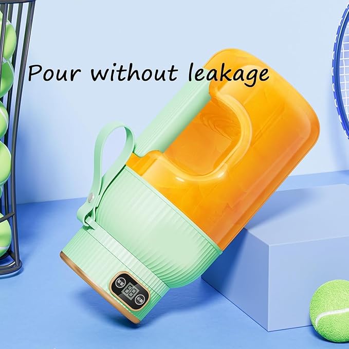 Multifunctional Portable Juicer Cup with Digital Display Large-capacity personal size blenders for Smoothies Shakes Juicer USB Rechargeable (3Single cup double lid)