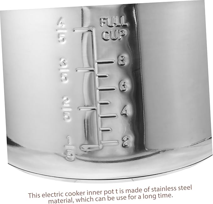 BESPORTBLE Stainless Steel Rice Pressure Cooker - 10 Cup Cooker Liner Container Ceramics Thicken