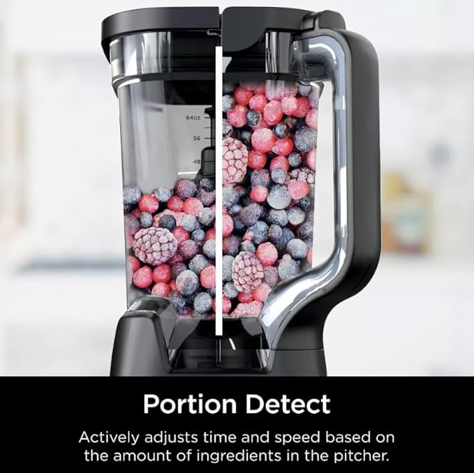 Niinja Detectt Power Blender Pro Personal 2 24 oz Single Serve Blend Sense Technology 1800 W 72 oz Pitcher Variable Speed Control To Go Cups color black (model 301)