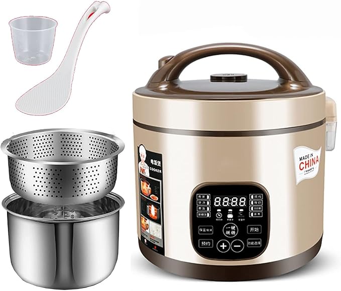 Rice Cooker Household 304 Stainless Steel Low-Sugar Multi-Function Rice Cooker Separate Rice Soup for 2-7 People (B 3l) (B 3l)