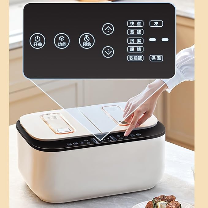Rice Cookers Multi-Functional Double-Bladder Rice Cooker Household 5L Intelligent Touch Screen Double Spelling Steaming Rice Cooker Rice Maker