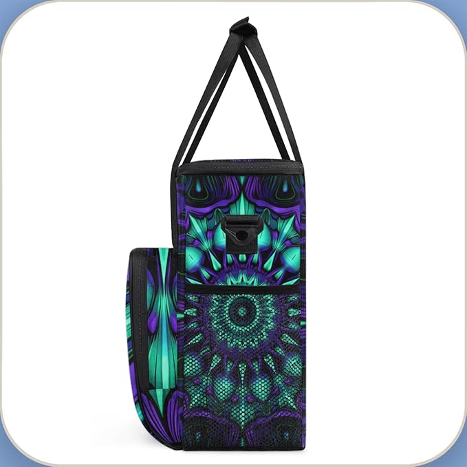Gradient Mandala Coffee Maker Carrying Bag Crazy Lines Star Travel Storage Bag Compatible with K-Mini or K-Mini Plus Single Serve Coffee Brewer Carrying Case with Multiple Pockets &amp Shoulder Str
