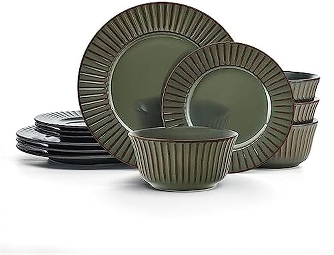 Pfaltzgraff Dannie 12 Piece Dinnerware Set Service for 4 Gray